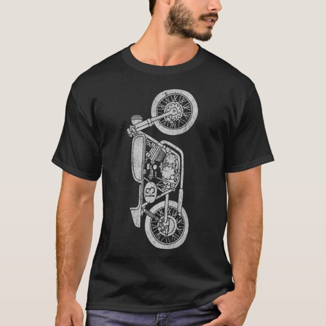 Motorcycle Rider Cafe Racer Classic Bike T-Shirt (Front)