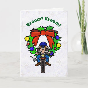 Motorcycle Rider Christmas Card