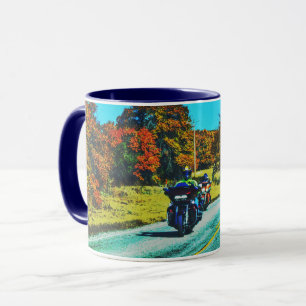 Motorcycle Rider Road Trip Art Mug