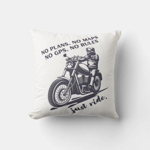 Motorcycle Rider T_shirt Throw Pillow