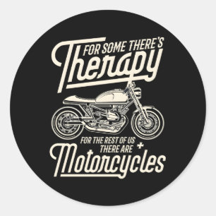 Motorcycle Rider Therapy Biker Classic Round Sticker