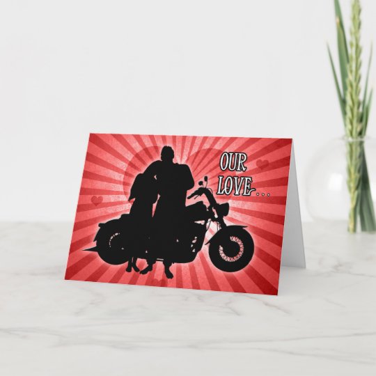 Motorcycle Rider Valentine's Day Holiday Card | Zazzle.com