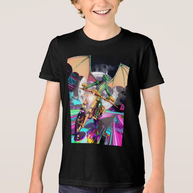 Motorcycle Riding Dragon Tri-Blend Shirt (Front)