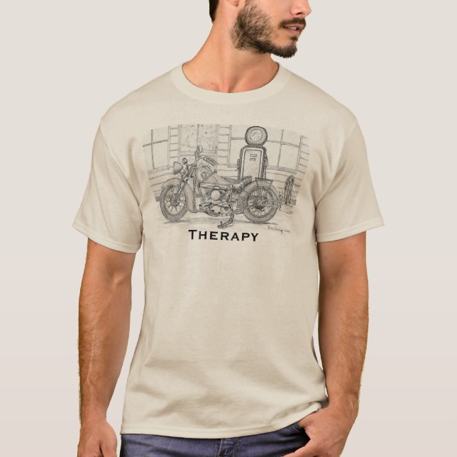 Motorcycle: Riding is Therapy T-Shirt (Front)
