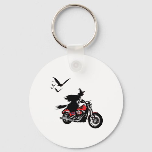 Motorcycle riding witch keychains