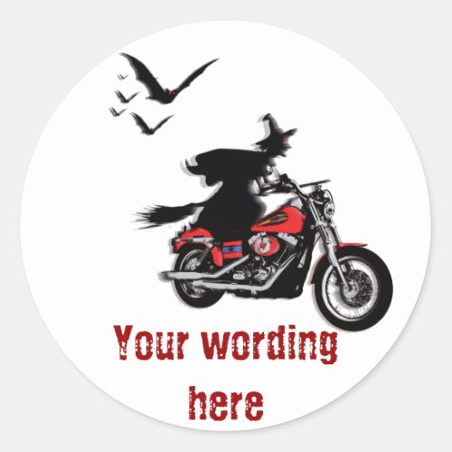 Motorcycle riding witch stickers _ customize