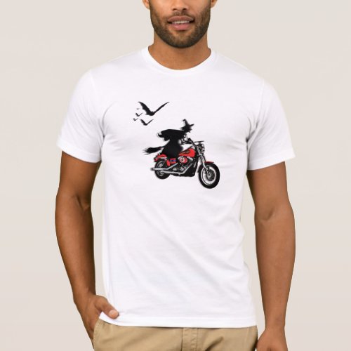 Motorcycle riding witch t_shirts