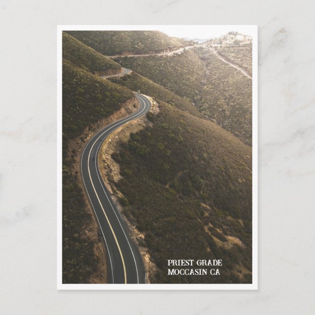 Motorcycle Road on Priest Grade, Moccasin CA Postcard (Front)