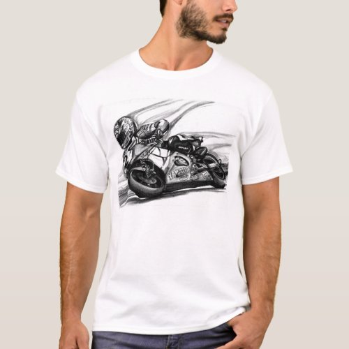Motorcycle Road Racing illustrated T_shirt