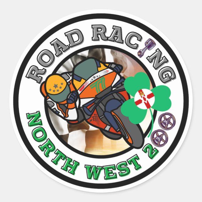 Motorcycle Road Racing - North West 200 Classic Round Sticker (Front)