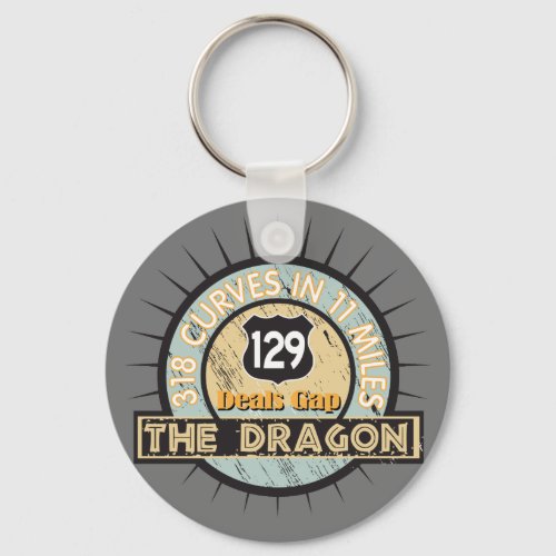 Motorcycle road The Dragon Deals Gap Keychain