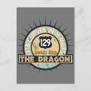 Motorcycle Road The Dragon Deals Gap Postcard