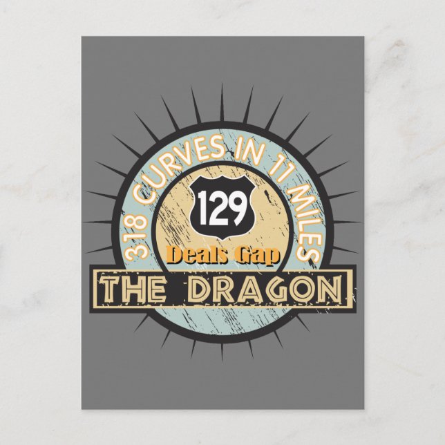 Motorcycle Road The Dragon Deals Gap Postcard (Front)