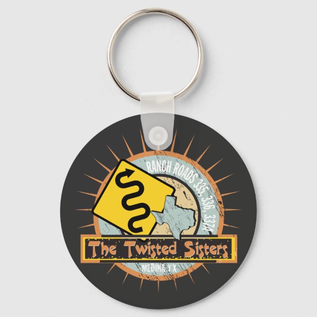 Motorcycle road The Twisted Sisters Keychain (Front)