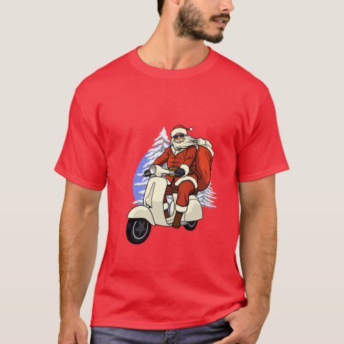 Motorcycle Santa Claus Biker Christmas T_Shirt