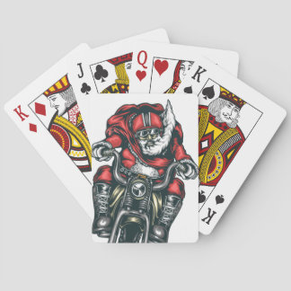 Motorcycle Santa Poker Cards
