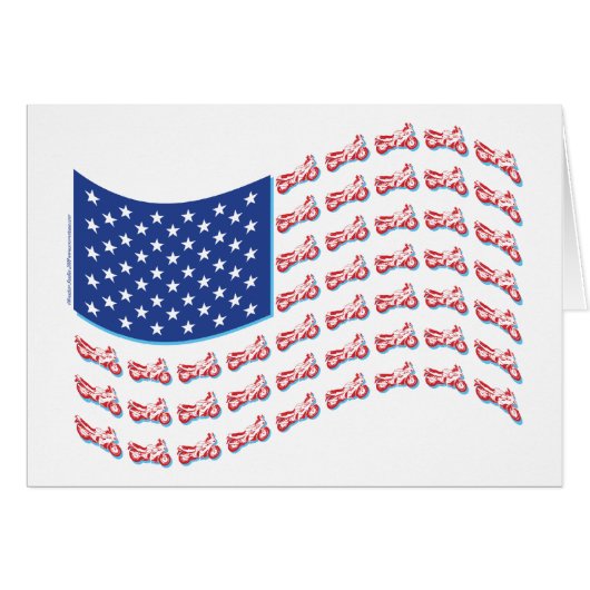 Motorcycle-Shadow-Flag-Wave Cards (Front Horizontal)