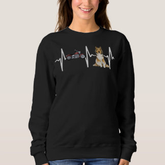 Motorcycle Shetland Sheepdog Heartbeat Dog Sweatshirt