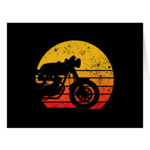 Motorcycle Shirt Vintage Retro T-Shirt for Cafe Ra Cards