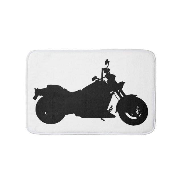 Motorcycle Silhouette Bathroom Mat (Front)