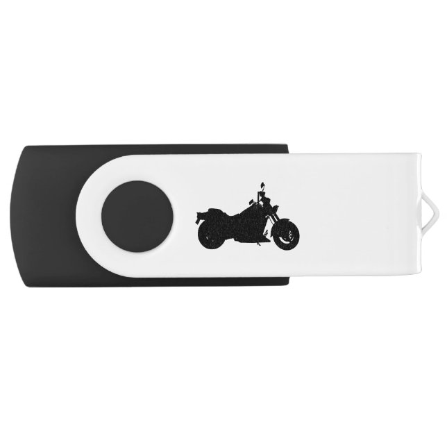Motorcycle Silhouette Flash Drive (Front)