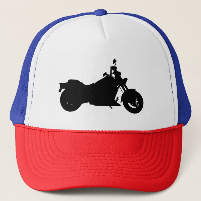 Motorcycle Silhouette Trucker Hat (Front)