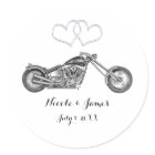 Motorcycle & Silver Hearts Biker Wedding Favor