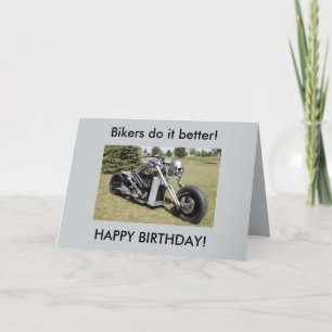 Motorcycle skeleton birthday card