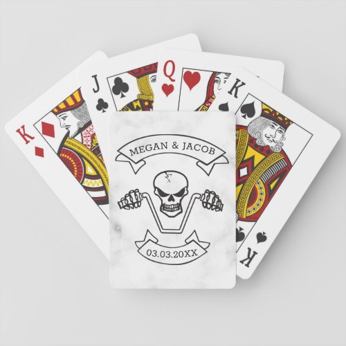 Motorcycle Skull Illustration Playing Cards