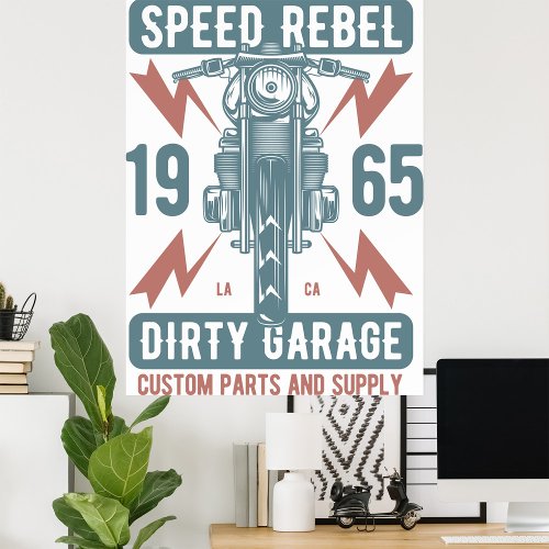 Motorcycle Speed Rebel 1965 Poster