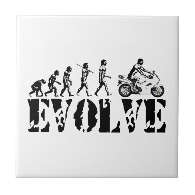 Motorcycle Sportbike Motor Evolution Sports Art Ceramic Tile (Front)