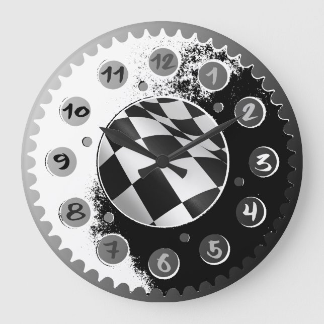 MOTORCYCLE SPROCKET WALL CLOCKS. LARGE CLOCK (Front)