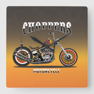 Motorcycle Square Wall Clock