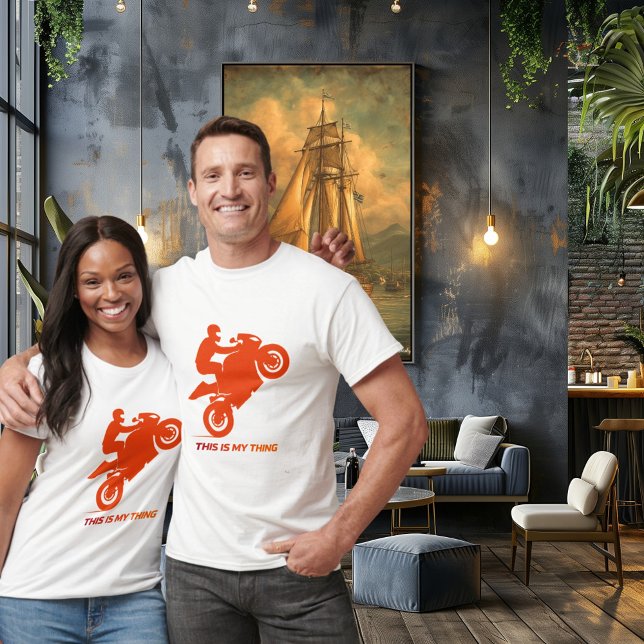 Motorcycle Stunt Silhouette Action Lifestyle T-Shirt (Creator Uploaded)