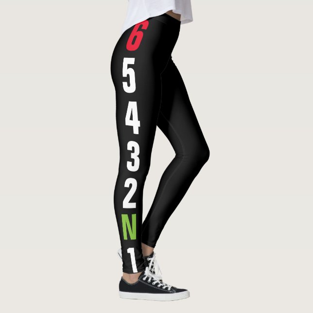 Motorcycle Superbike 6 Gear Shifting Pattern Leggings (Right)