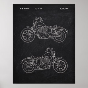 Motorcycle Swing Arm Cover Patent Chalkboard Poster