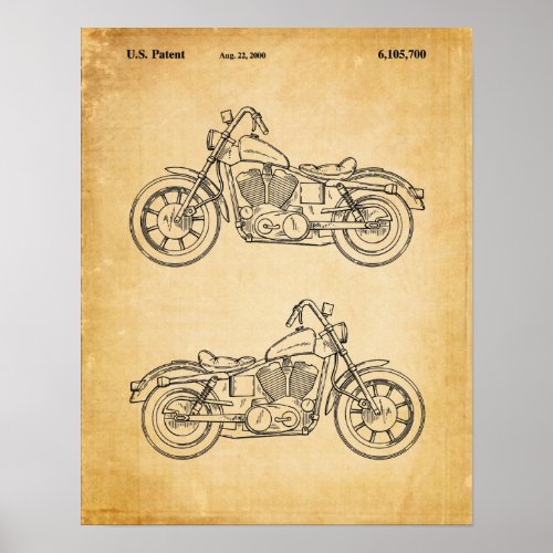 Motorcycle Swing Arm Cover Patent Old Book Page Poster