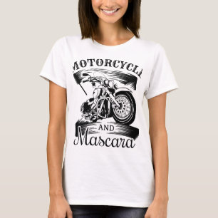motorcycle t-shirt and mascara