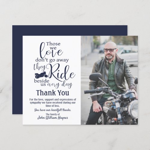 Motorcycle Thank You Funeral Sympathy