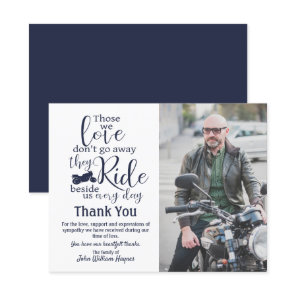 Motorcycle Thank You Funeral Sympathy Card