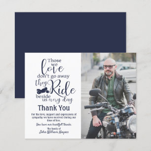 Motorcycle Thank You Funeral Sympathy Card