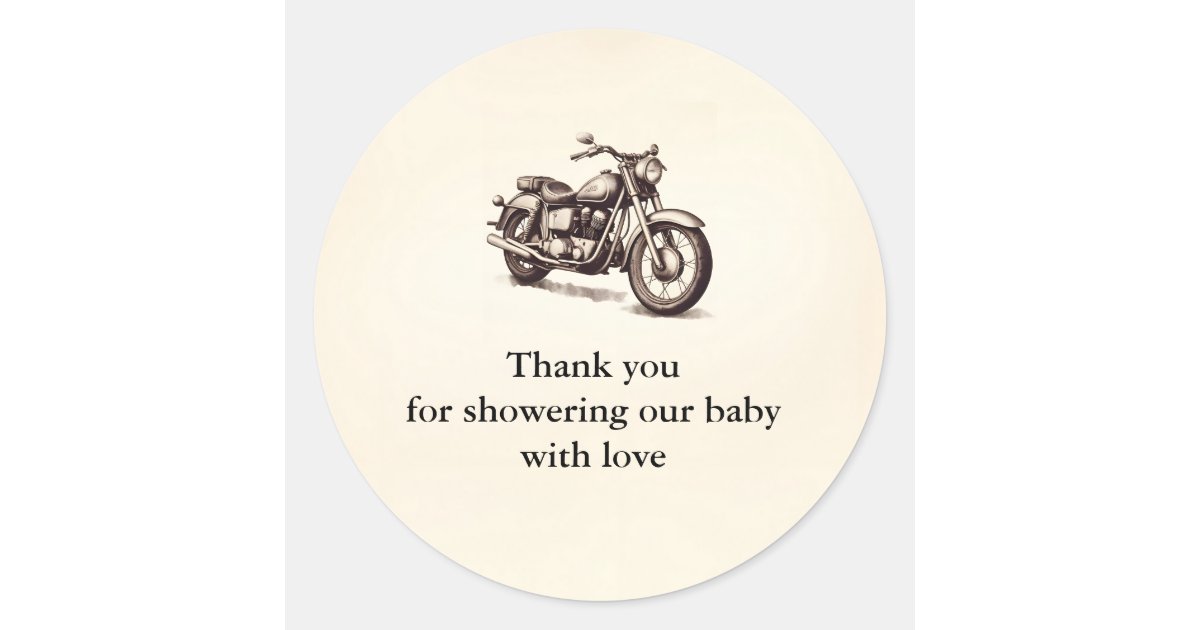 Motorcycle Thank You Stickers | Zazzle