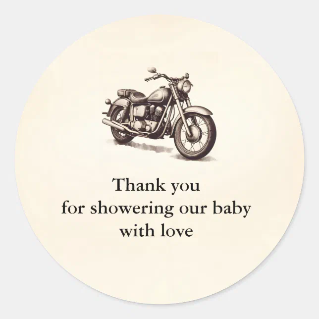 Motorcycle Thank You Stickers | Zazzle