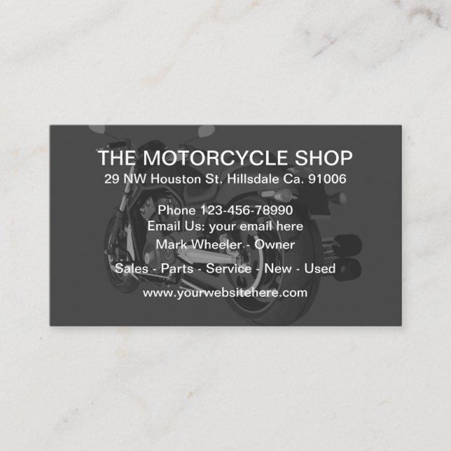 Motorcycle Theme Business Promotion Business Card (Front)