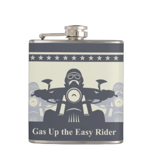 Motorcycle Theme Flask, Biker Rally Easy Rider Flask