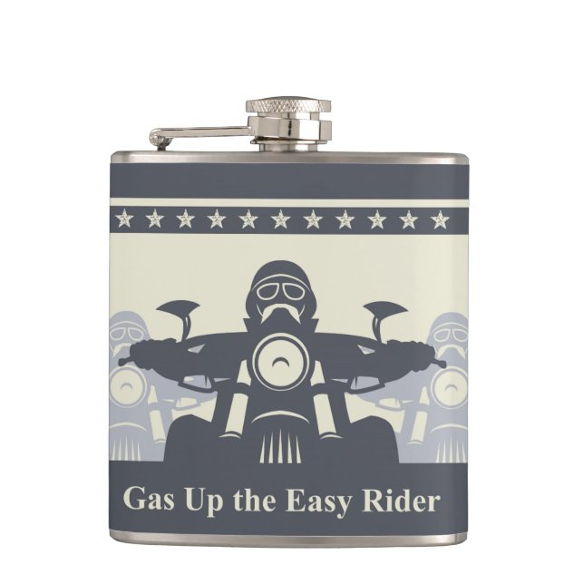 Motorcycle Theme Flask, Biker Rally Easy Rider Flask (Front)