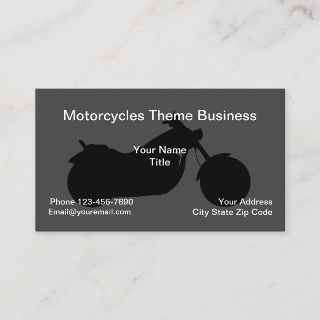 Motorcycle Theme Simple Business Card (Front)