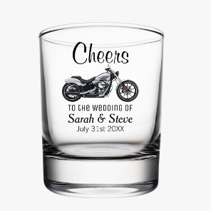 Motorcycle Themed Wedding Date Favors Whiskey Glass