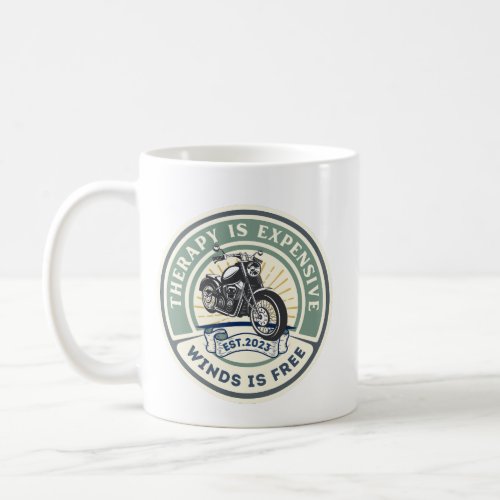 Motorcycle Therapy Wind Vintage Biker Coffee Mug