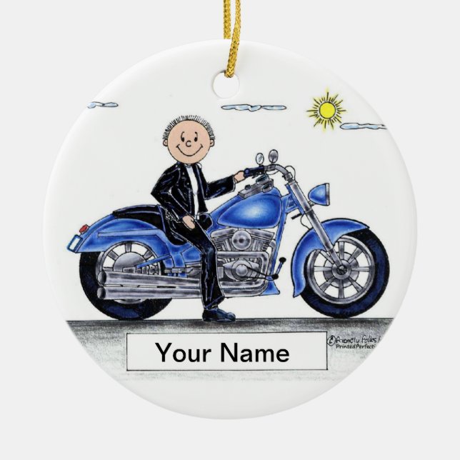 Motorcycle - time ceramic ornament (Front)